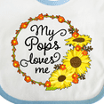 thumbnail image 4 of Inktastic My Pops Loves Me with Sunflower Wreath Boys or Girls Baby Bib, 4 of 4