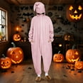 thumbnail image 2 of Moxiu Halloween Jumpsuit Womens Onesie Half Zip One-piece Romper Pajamas Funny Halloween Cosplay Costume for Autumn Winter 2025 Pink,XL, 2 of 9