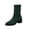 Boots - Green, variant on Chelsea Boots for Women Closed Toe Knit Stretch Sock Ankle Booties Slip On Style Low Chunky Block Heel Sleek Minimalist Profile Chic Modern Footwear