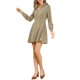 thumbnail image 2 of INSPIRE CHIC Vestido Mini de Manga Larga con Cuello Camp de Flores para Mujer Azul L, 2 of 8