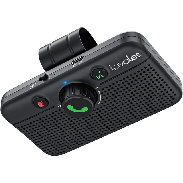 Car Bluetooth 5.3 Speaker, Handsfree Bluetooth Car kit for Cell Phone, Support Siri Google Voice