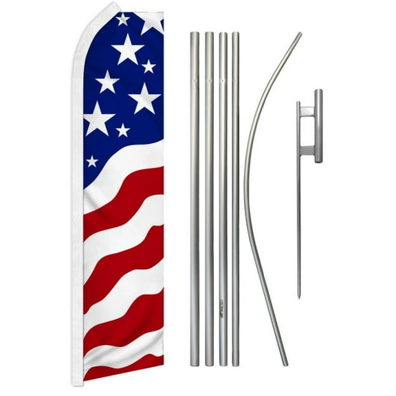 USA New Glory Super Flag & Pole Kit
