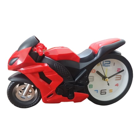 Oasiva Creative Motorcycle Shape Quartz Clock Alarm Clocks Timekeeper Desktop