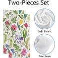 thumbnail image 2 of Absorbent Soft Hand Fingertip Towels, 2 Pcs Face Bath Towels Set Meadow Flowers and Herbs Washcloths for Bathroom Hotel Kitchen, 30"x15", 2 of 6