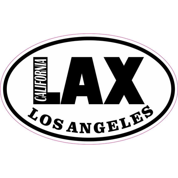 StickerTalk Oval LAX Los Angeles California Vinyl Sticker, 4 inches x 2.5 inches