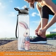 thumbnail image 6 of Rabbit Gift Bow Heart Sports Water Bottle Portable Travel Mug 32oz BPA Free Leak Proof Straw Transparent Tritan for Gym Yoga Cycling Camping, 6 of 7