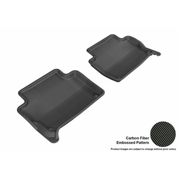 U Ace 3D Maxpider Second Row Custom Fit All-Weather Kagu Black Floor Mat for 2007-2015 Audi Q7 Models - Bench Seating