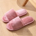 thumbnail image 2 of Womens Mens Open Toe Fuzzy Slippers for Guest Hotel Spa Travel Memory Foam House Shoes Winter Warm Ladies Home Slip on, 2 of 5