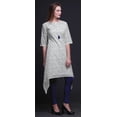 thumbnail image 3 of Bimba Hauts Imprimés Shibori à Cercle Bleu pour Femmes Kurti Asymétrique Robe d'Été pour Filles Petit, 3 of 6