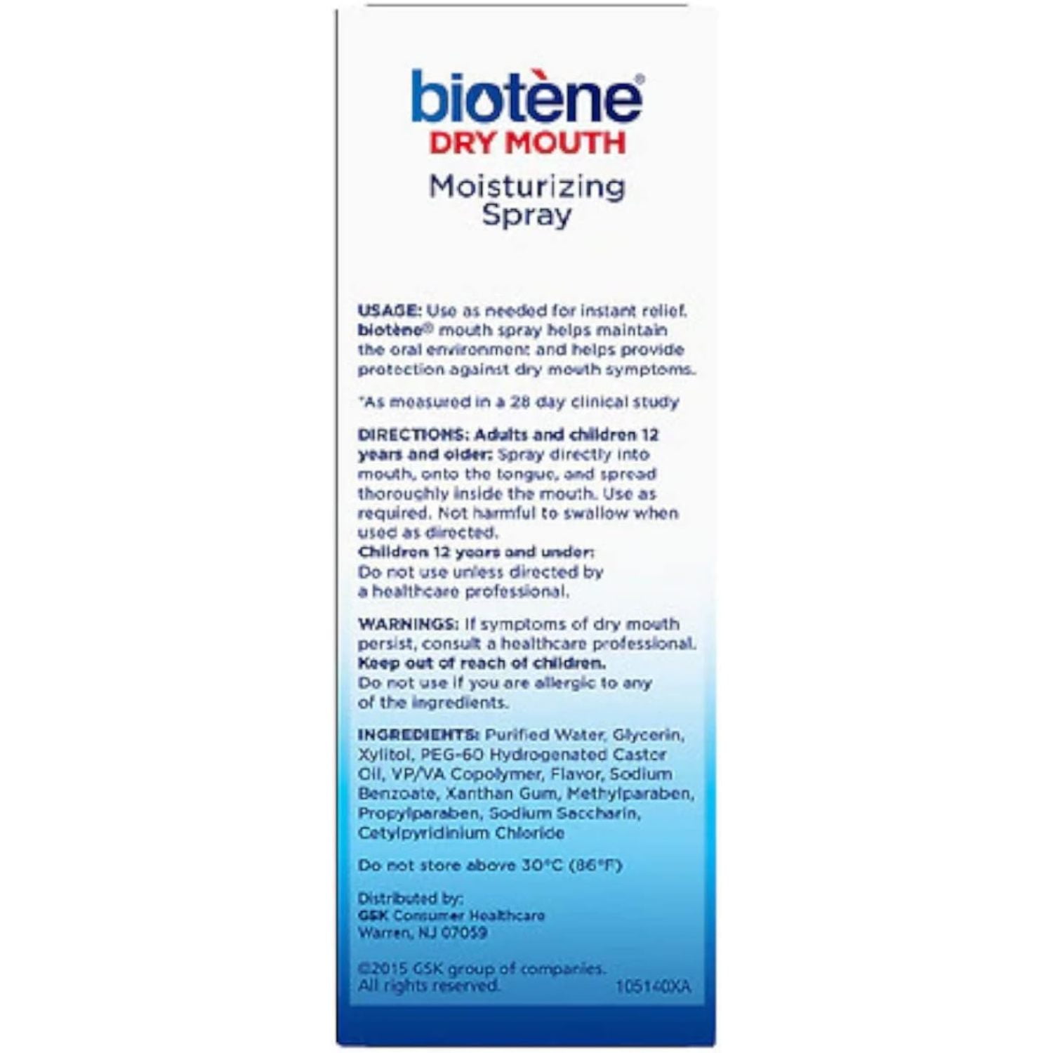 Biotene Dry Mouth Moisturizing Spray Gentle Mint 1.5 Oz (pack of 10)