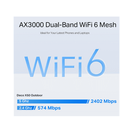 TP-Link - Deco X50 Outdoor AX3000 Dual-Band Mesh Wi-Fi- 6 Router - White