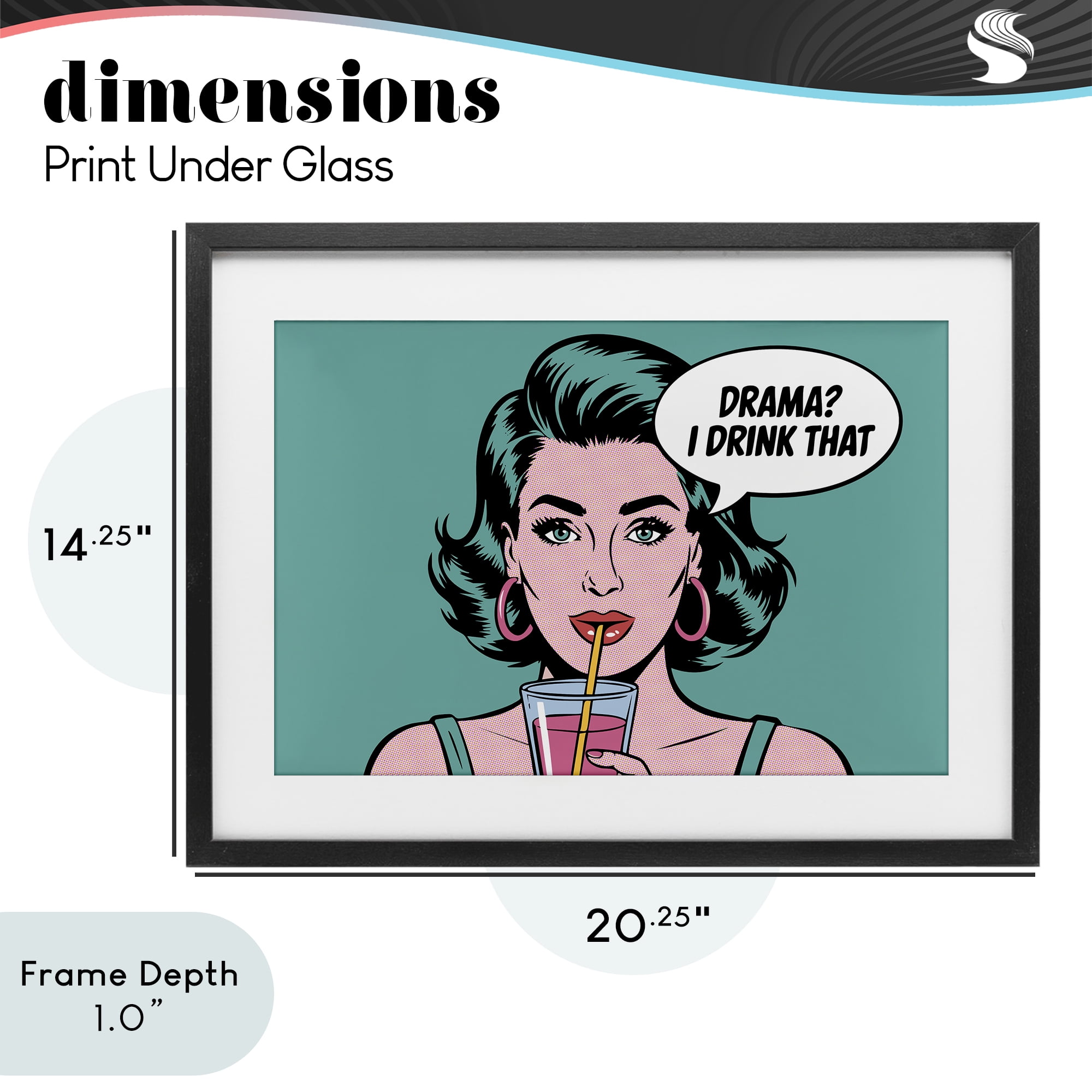 Stupell Industries Drama I Drink That Black Framed Print Under Glass, design by Andreas Magnusson