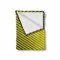 thumbnail image 2 of Yellow Soft Flannel Fleece Blanket, Ombre Pattern Background Dots from Big to Small Artwork Geometric Arrangement, Cozy Plush for Indoor and Outdoor Use, 60" x 80", Yellow and Black, by Ambesonne, 2 of 6