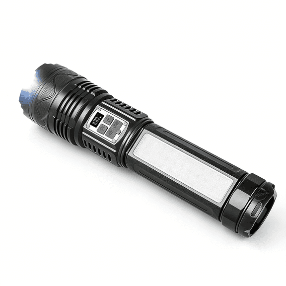 Long-Range Rechargeable LED Flashlight, High-Intensity Beam for Outdoor, Emergency & Tactical Use