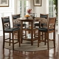 thumbnail image 3 of New Classic Furniture Gia 5-Piece Transitional Wood Dining Set in Brown, 3 of 14