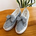 thumbnail image 7 of Honeeladyy Summer Sales Women's Platform Rhinestones Glitter Sneaker Cute Bow Slip On Comfort Sneaker Flat Loafer Casual Shoes, 7 of 7