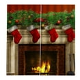 thumbnail image 1 of Cortinas navideñas 3D impermeables con impresión digital, 150 x 166 cm Chimenea decorativa, 1 of 9