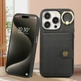 thumbnail image 2 of Allytech Cards Holder Wallet Case for Apple iPhone 15 Pro, Retro PU Leather Slim Fit 360 Rotating Ring Holder Kickstand Shock Resistant Phone Case Cover for Apple iPhone 15 Pro - Black, 2 of 9
