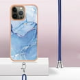 thumbnail image 4 of Mantto for iPhone 13 Pro Max Case, with Lanyard Adjustable Strap, Marble Pattern Soft TPU Bumper Hard PC Back Shockproof Protective Glossy Stylish Durable Phone Case for Women Girls,Blue, 4 of 7