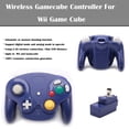 thumbnail image 3 of BAMAIA Manette Sans Fil 2.4G Classique avec Adaptateur Récepteur, Compatible avec Wii Gamecube NGC GC (Noir et Violet), 3 of 6