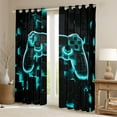 thumbnail image 2 of Gamer Curtains for Boys Gaming Themed Decor Blackout Curtains,Geometry Honeycomb Print Bedroom Curtains Modern Abstract Plaid Window Curtains,2 Panels 42"Wx84"L, 2 of 5