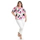 thumbnail image 5 of Blusa estampada de manga corta Roman Fashion, Tallas Extras, 5118 (abstracto rosa) rosa 38, 5 of 6