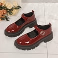 thumbnail image 4 of Miluxas Platform Mary Jane Shoes Women Chunky Mary Janes for Women Flats Comfort Ladies Dressy Casual Cute Work Shoes Red 7(39), 4 of 7