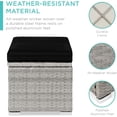 thumbnail image 4 of JJUN Set of 2 Wicker Ottomans, Multipurpose Outdoor Furniture for Patio, Backyard, Additional Seating, Footrest, Side Table w/Storage, Removable Cushions - Gray/Black, 4 of 15