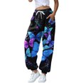 thumbnail image 2 of Puntoco Pantalones De Chándal Con Estampado De Mujer Cintura Alta Deportivo Gimnasio Ajuste Atlético Jogger Pantalones Baggy Lounge Pantalones con Bolsillos Puntoco Puntoco-2955, 2 of 8
