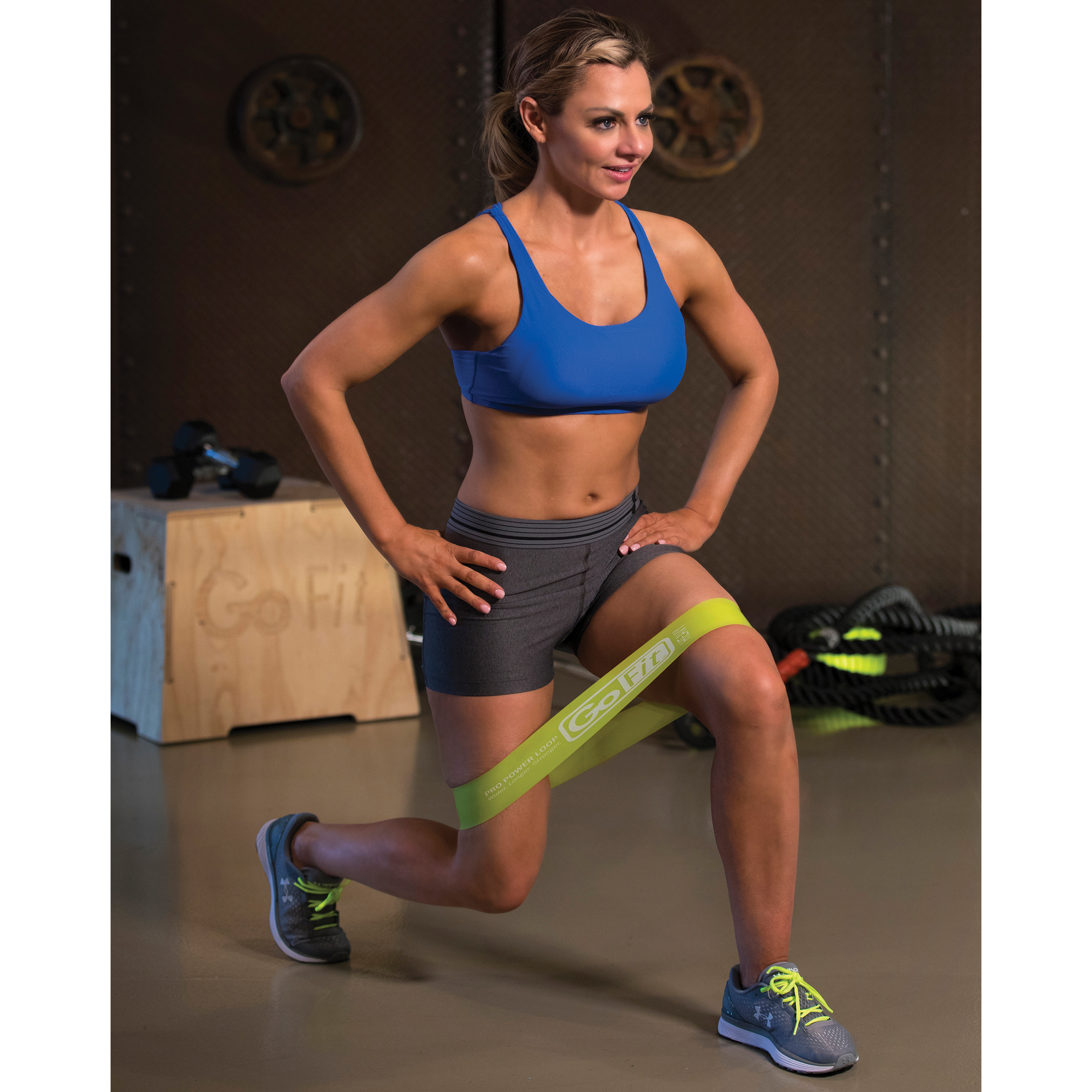 GoFit Pro Power Loops Resistance Bands, 3 Levels, 12 x 3 in Latex Loops for Legs, Hips and Glutes