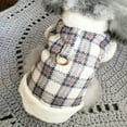thumbnail image 3 of vnanda Soft Thick Pet Clothes Pet Clothes Eye-catching Fashion Plaid Print Pet Vest Soft Comfortable Warm Winter Cat Dog Coat for Cold Weather, 3 of 8