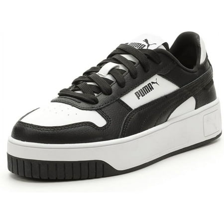 PUMA Carina Street Sneaker, White Black, 11 US Unisex Little Kid