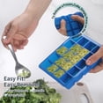 thumbnail image 4 of 1 Tbsp & 2 Tbsp Silicone Freezer Molds - For Storing Garlic, Herbs, Ginger, Pesto, Tomato Paste, Lemon Juice,Vegetable Purees,Purees and More - Silicone Food Freezer Tray (Blue 2 Pack), 4 of 6