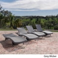 thumbnail image 3 of Noble House Salem Chaise Longue en Osier Gris pour Extérieur (Ensemble de 4), 3 of 14