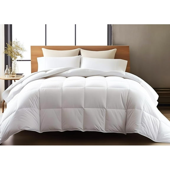 White Down Alternative Comforter – All Season White Duvet Insert with Ties - Luxurious Soft Hotel Bedding - Full Size Insert (78 in x 86 in)