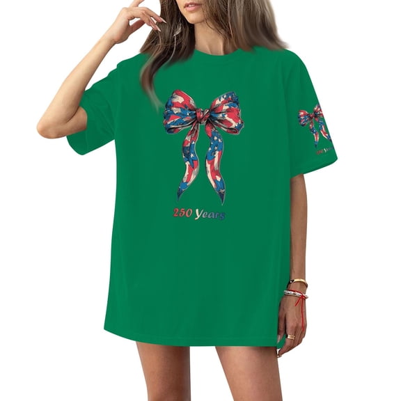 USA Shirts for Women American Flag Tshirt Oversized 4th of July Patriotic Tee Short Sleeve Memorial Day Tops