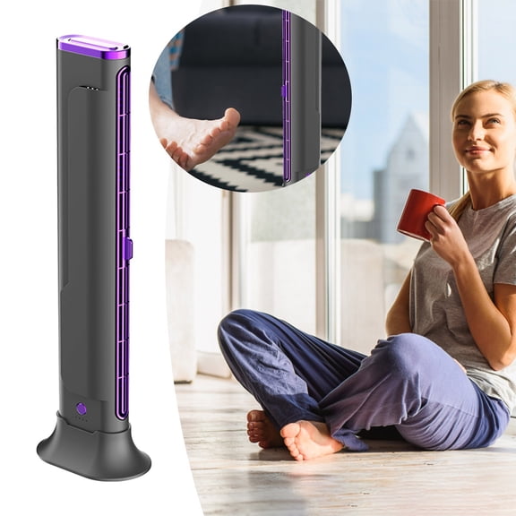 Ultra Quiet Bladeless Oscillating Tower Fan for Bedroom, 20dB Low Noise 28ft/s High Velocity Standing Fan with 8 Speeds, 4 Modes & 12H Timer, 90° Wide Oscillation Indoor Fan for Sleep Home Office Use