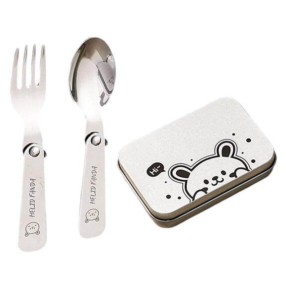 Folding Travel Camping Cutlery Set Portable Utensil Light Weight Metal Fork Spoon Outdoor Flatware Dishwasher Safe