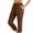 Brown1, variant on Casual Flax Mixture Straight-Leg 7/8Th Pants for Women Loose Elastic Waist Drawstring Breathable Pants with Pockets,Black,L