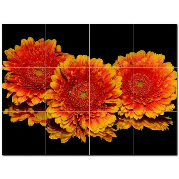 Flowers Ceramic Tile Mural Kitchen Backsplash Bathroom Shower 402518-S43