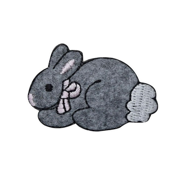 Gray Bunny/Rabbit - Animals - Iron on Applique/Embroidered Patch