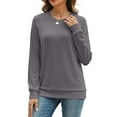 thumbnail image 4 of Fantaslook Fall Sweatshirts for Women Crewneck Long Sleeve Shirts Casual Tunic Tops Lightweight Pullover Sweatshirts, 4 of 8