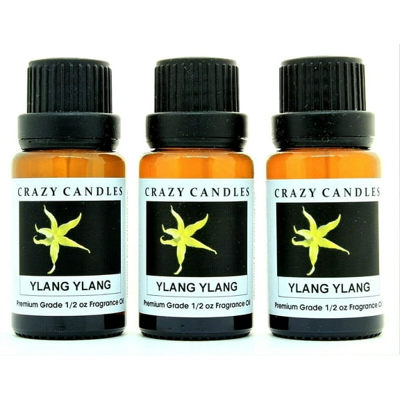 Ylang Ylang (Made in USA) 3 Bottles 1/2 FL Oz Each (15ml) Premium Grade Scented Fragrance Oil (The Ultimate Romantic Fragrance)