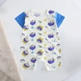 thumbnail image 3 of Odeerbi Infant Boys Cotton Rompers Cartoon Print Jumpsuit Baby Clothes 1-12M Baby Crawling Clothes Summer Thin Short Sleeve Bodysuit Light Blue, 3 of 3
