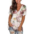 thumbnail image 3 of Fesfesfes Women Plus Size Tops Women Crewneck Print Tees Short Sleeve T Shirt Blouse Loose Tops Womens Workout Tops 4(S), 3 of 6