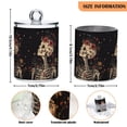 thumbnail image 5 of Yayeee 2 Pack Qtip Holder Bathroom Cotton Swab Canister with Lid Clear Dispenser Set, Skeleton with Flowers Pattern, 5 of 6