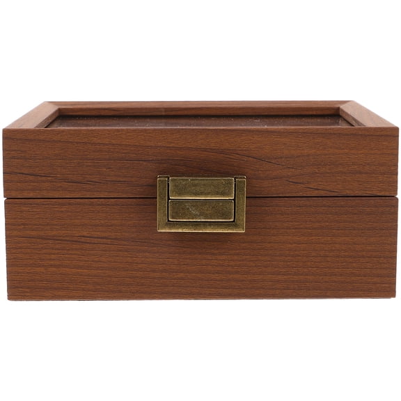 ELAYARD Dark Brown Wood Watch Organizer Box 3 Slots for Storage and Display Use