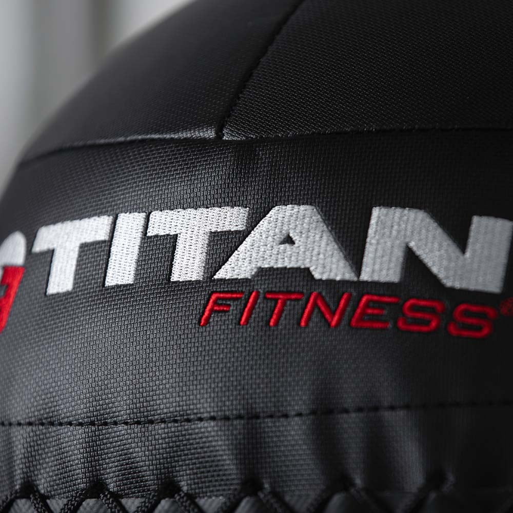 Titan Fitness 12 LB Composite Wall Ball, Soft Shell Poly-Composite Laminate Cross Texture