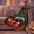 thumbnail image 6 of Cheer Inside Holiday decorative motif Boxes, Festive Holiday Scene, Warm Flannel Blanket for Living Room and Reading Nook with Detailed Artwork, Art Lovers Christmas Gift, Festive Home Decor, 6 of 9