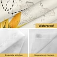 thumbnail image 4 of Sunflower No Hooks Shower Curtain with Snap-in Liner Farmhouse Yellow Floral with Bee Retro Beige Background Shower Curtains for Bathroom, Waterproof, Easy Install, Washable 66"x72", 4 of 9